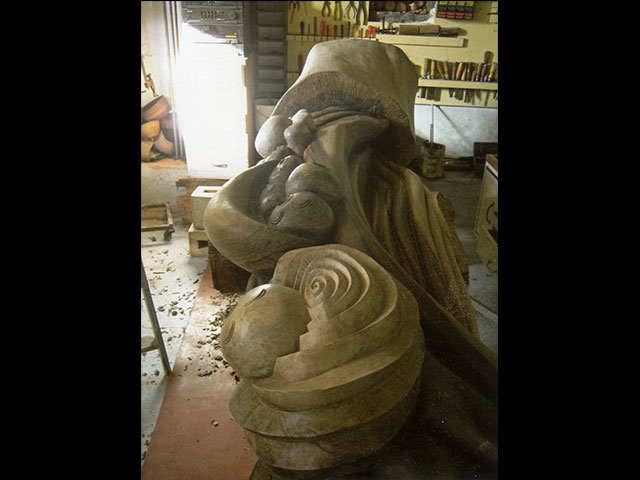 "Les Ames" en réalisation dans l'atelier au Tillet